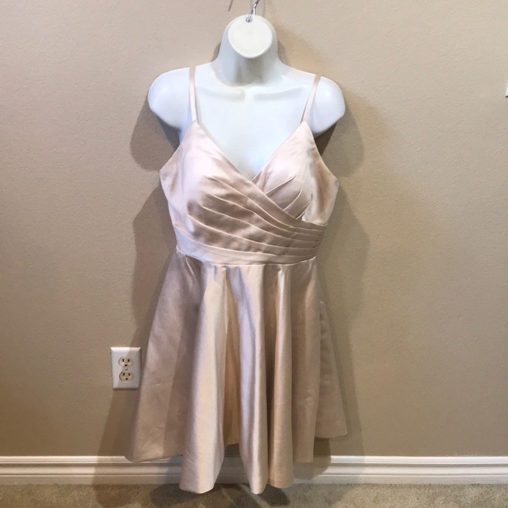 Lavetir Crisscross Front Spaghetti Strap Semi Formal Mini Fit/Flare Dress-8